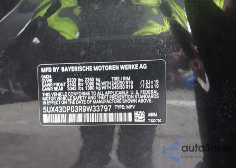 2024 BMW X3 Sdrive30I from USA, damaged, VIN 5UX43DP03R9W33797